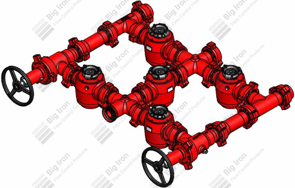 Manifold 3” Fig 1502 5 Plug Valve Low Torque Single Stage W/2 Adjustab ...